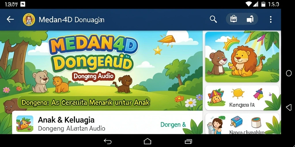 Antarmuka pengguna <strong>MEDAN4D</strong> menampilkan koleksi dongeng audio yang menarik.