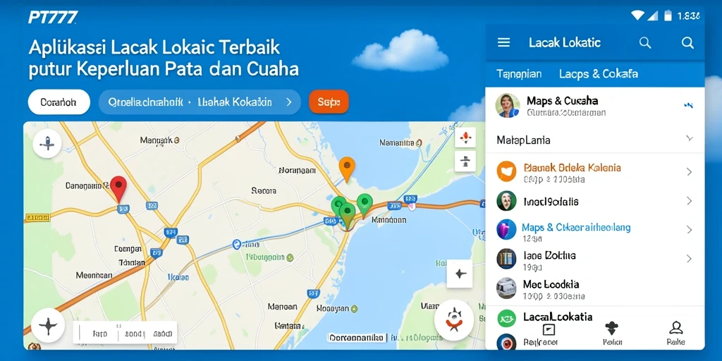 Antarmuka pengguna PT777 menampilkan lokasi dengan jelas dan informatif.